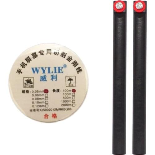 100M 0.05mm Golden Molybdenum Wire Cutting Line with Handle for iPhone Samsung Glass LCD Screen Separator