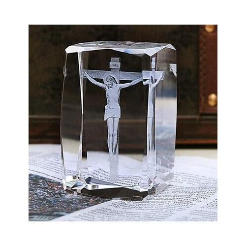 BEST Christmas birthday present -limited edition TOP Decor art Christ Jesus the cross 3D Crystal Image Decoration