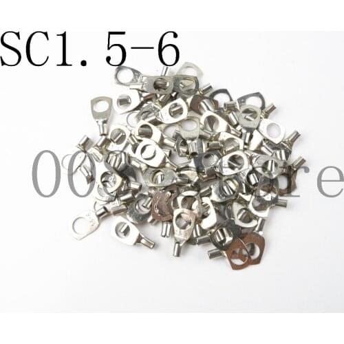 50pcs Snapshot of copper terminals SC1.5-6 copper nose Copper cable terminal Copper tin plated terminals