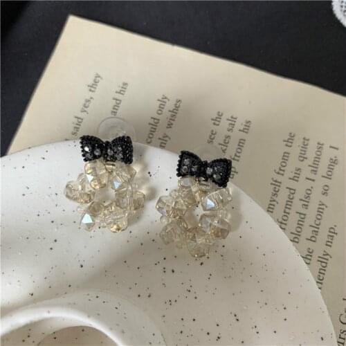 Zeojrlly Crystal Trendy Bowknot Women Dangle Earrings Circle Earrings Fashion female new fashion elegant jewelry