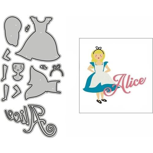 New Alice Girl Dress Hairpin Fairy 2020 Metal Cutting Dies for DIY Scrapbooking and Card Making Decor Embossing Mold No Stamps