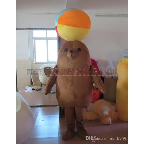 New Sea lion mascot costume Free Shipping Adult Size,walrus morse mascot luxury plush toy carnival party celebrates
