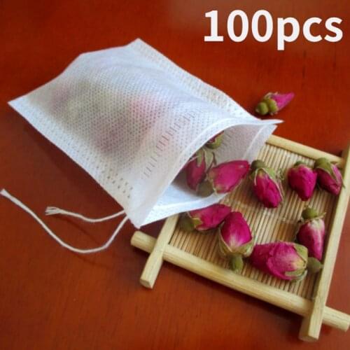 100pcs Teabags 7*9CM food Tea de Heal grade Bags String Infuser Paper Loose Scented Empty Filter Tea Herb Seal With for te