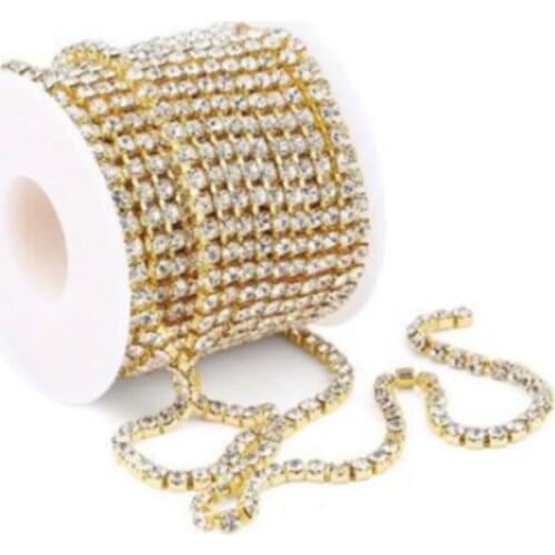 Wholesale Motif Strass Rhinestone Tape Ribbon With Rhinestones applique trim for wedding dress