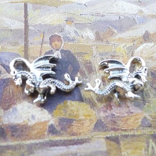 15pcs/Lot 21x15mm Antique Silver Color Pterosaur Dragon Monster Charms Pendant For Jewelry Making DIY Jewelry Findings