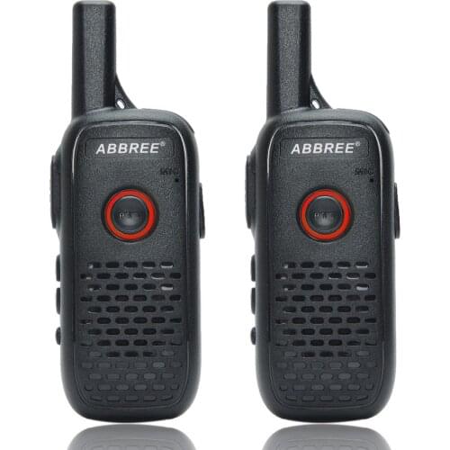 2PCS ABBREE AR-Q2 Mini Walkie Talkie Radio Station Ultra-thin Dual PTT USB Charge Two Way Radio Portable VOX