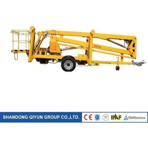 Qiyun DC 4 batteries F2B CE ISO 18m All kinds of power Aerial Telescopic Towable Sky Pickup Truck Boom Lift OEM ODM