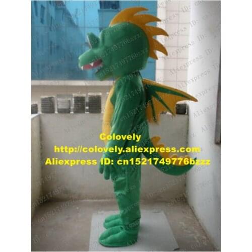 Cute Green Dragon Dinosaur Mascot Costume Mascotte Dino Phytodinosauria With Big Yellow Eyes Much Sharp Teeth No.1165 Free Ship