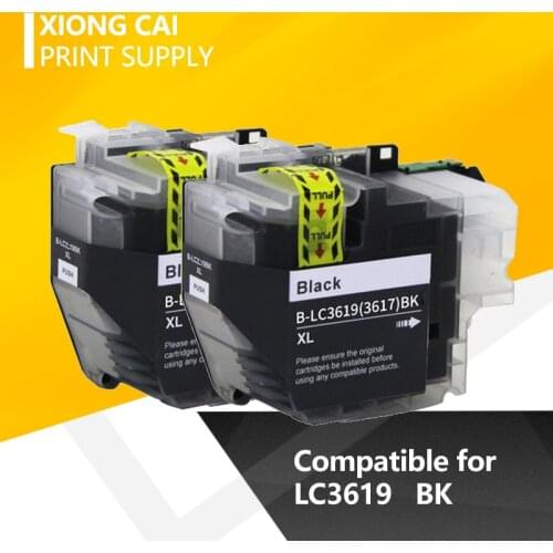 2X Black XiongCai LC3619 Compatible ink cartridges for brother MFC-J2330DW MFC-J2730DW MFC-J3530DW MFCJ-3930DW printer LC3619 XL