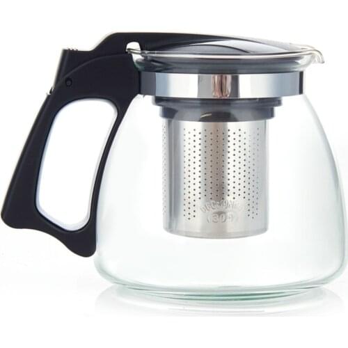 Glass Teapot 900ml Big Transparent Borosilicate Heat-Resistant Large Clear Kettle Office Home Tool
