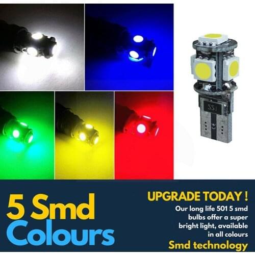 1PCS T10 LED Xenon Side Bulb Super Bright Dashboard Interior Light Car W3F2