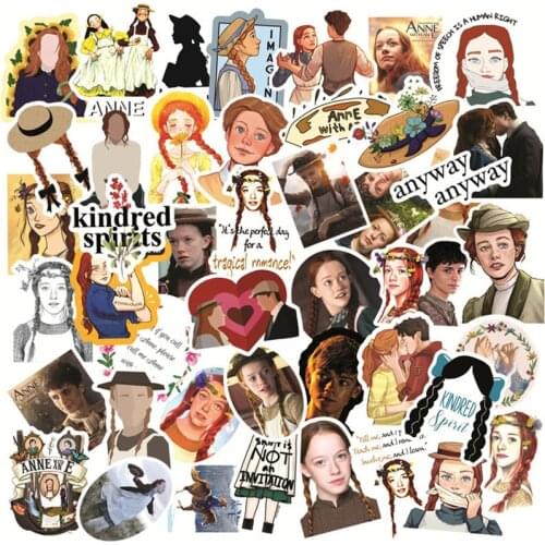 50Pcs Inspirational TV Show Anne with an E Waterproof Stationery PVC Sticker Luggage Laptop Skateboard Children Gifts Sticker