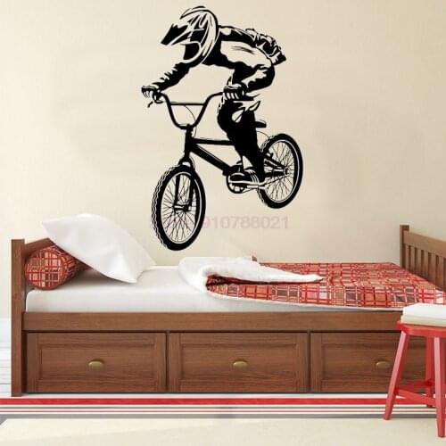 Bicycle Bike Cyclists BMX FREESTYLE Hobby Wall Stickers Vinyl Art Home Decor Kids Room Boy Teens Bedroom Sport Decals Mural S203