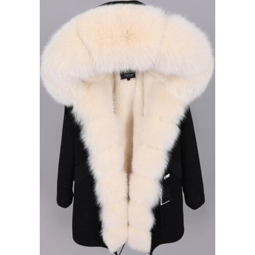 Maomaokong winter warm womens clothingSlim fox fur collar Medium and long section Detachable thick liner Coat winter coat