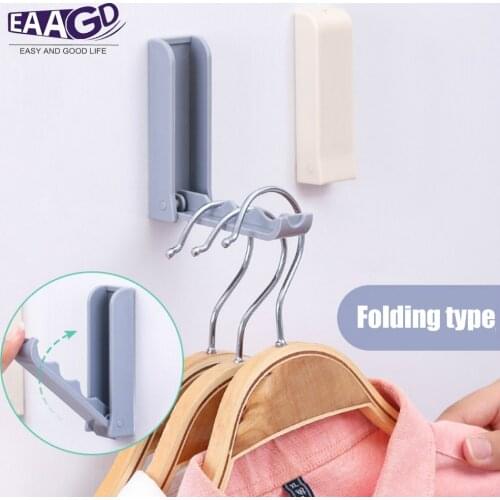 1Pcs Foldable Sticky Wall Hanging Hook Folding Self Adhesive Towel Clothes Hanger Hooks Space Saving Racks