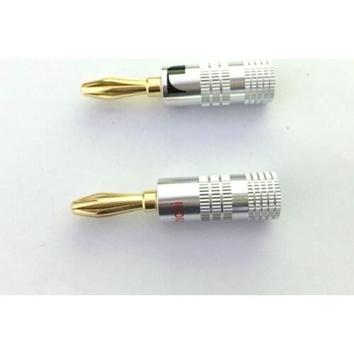 10 pairs Speaker Audio Banana Plug Screw Cable Connector 24k Gold 4MM