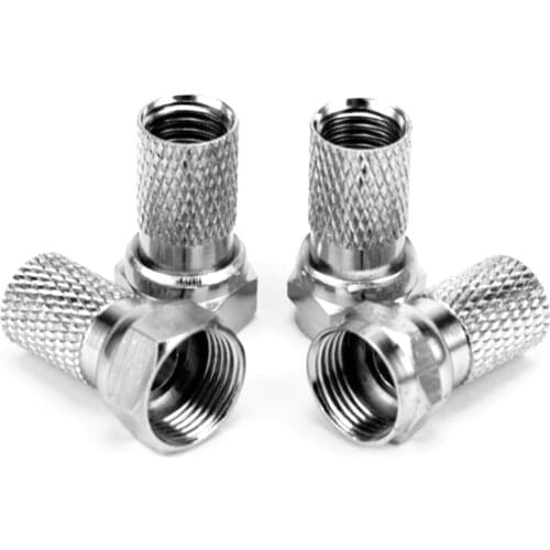 10Pcs/Lot 75-5 F Type TV Antenna Connector For RG6 Satellite Coax Cable Twist-on Connector