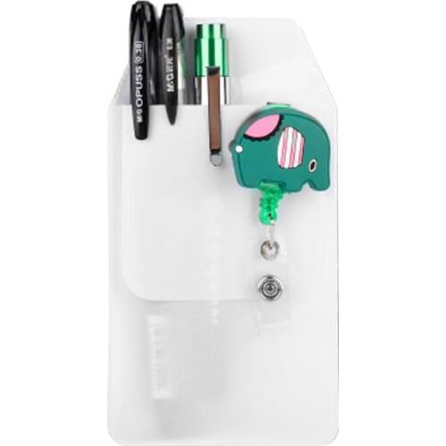 10PCS Clear Leakproof Pocket Protector for Pen Leaks School Hospital Office Supplies White