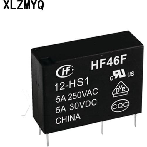 10PCS Relay HF46F 5-HS1 HF46F 12-HS1 HF46F 24-HS1 HF46F-5-HS1 HF46F-12-HS1 HF46F-24-HS1 4Pin 5V 12V 24V 5A DIP4