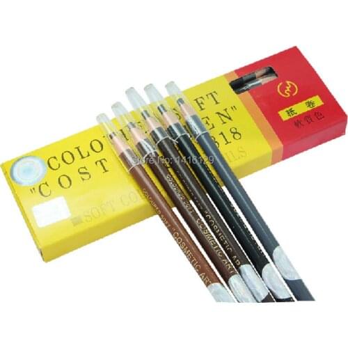12pcs/lot Long-lasting Paper Waterproof Eyebrow Pencil Permanent Makeup Eyebrow Tattoo Tools