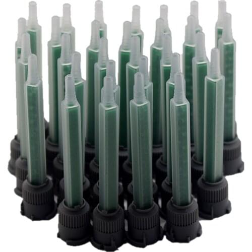 30pcs Epoxy Adhesive Applicator Static Mixer Nozzle Set Caulking Gun Dispenser Dual Cartridge Square Mixing Nozzle 1:1 Mix Ratio