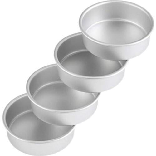 4 Inch Small Cake Pan Set Of 4, Baking Round Cake Pans Tins Bakeware For Mini Cake Pizza, Quiche, Non Toxic & Healthy-ABUX