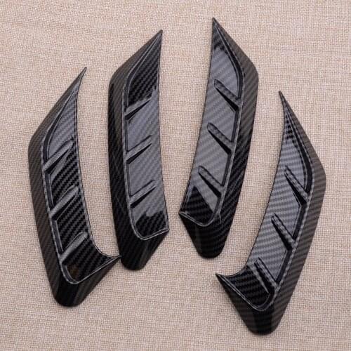 4Pcs/Set Car Carbon Fiber Style Front & Rear Headlight Eyebrow Eyelid Cover Trim Frame ABS Fit For Audi A4 B9 2020
