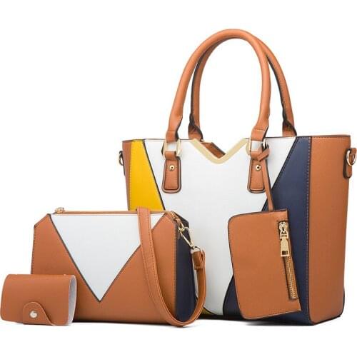 2020 New PU High Quality Leather 4 Pcs Messenger Bags Womens Fashion Handbag Shoulder Bags Designer Luxury Clucth Ladies Purses