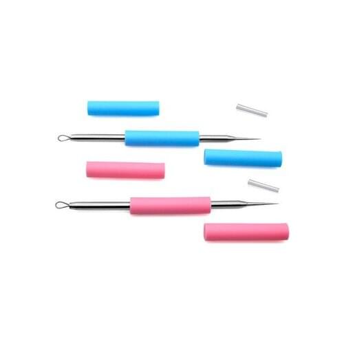 500pcs Silicone Acne Needle Face Care Tools Blackhead Pimples Removal Black Head Comedone Acne Blemish DHL