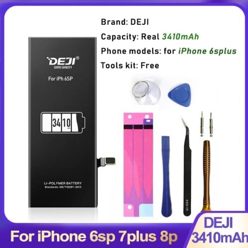 DEJI Battery For iPhone 6p 6sp 7plus 8p With Free Tools Kit Real High Capacity Fresh Batteries Replacement 0 Cycle