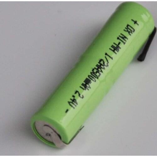 2-10PCS 2.4V 1/2AAA ni-mh rechargeable battery 500mah 1/2 AAA nimh cell with welding tabs for electric shaver razor toothbrush