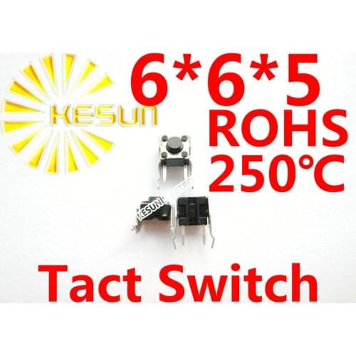 FREE SHIPPING 1000PCS DIP 6X6X5 Tactile Tact Push Button Micro Switch Momentary Vertical Push ROHS