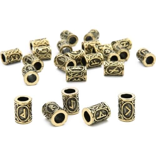 12pcs/lot Viking Runes Charms Beads for Bracelets Viking Beads Pendant Necklace for Bracelet Necklace Jewelry Making Findings