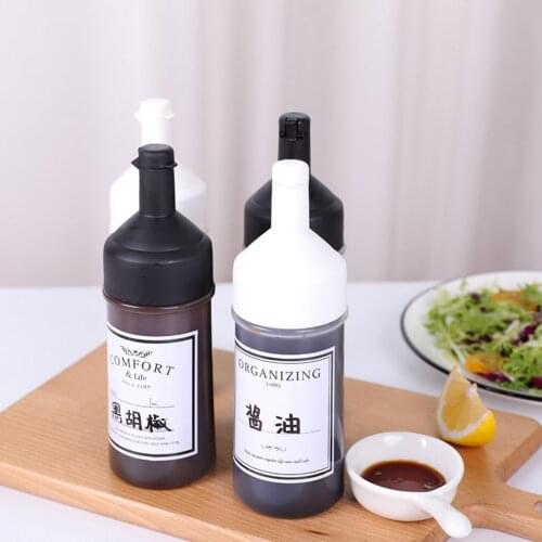 Household Kitchen Empty Sauce Container Multi-functional Squeeze Type Visible Body Tomato Salad Dressing Bottle Oil Can
