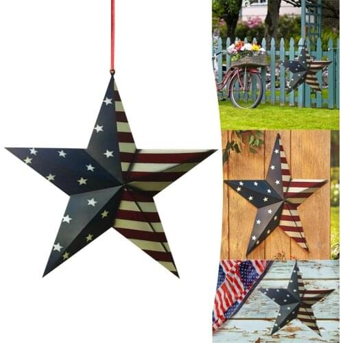 Independence Day Sign Door Wall Hanging Signs for Yard Garden American Flag Stars Door Sign Lightweight ALI88