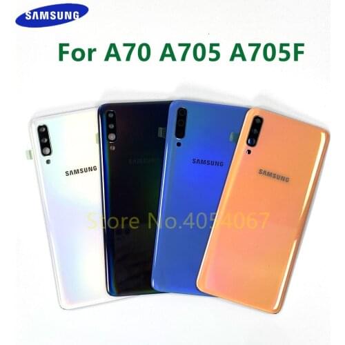 For SAMSUNG Galaxy A70 A705 SM-A705F A705DS Battery Back Cover Housing Rear Door Case Parts Plastic Lid Shell With Camera Lens