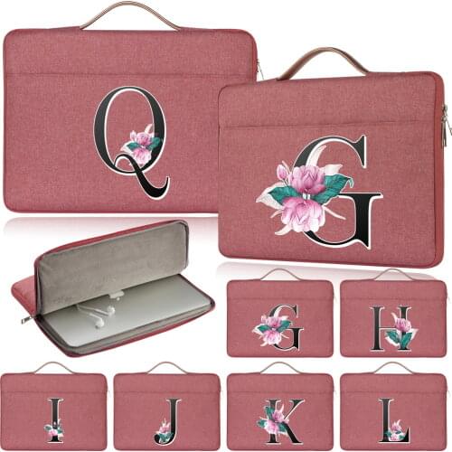 Travel Bag for XiaoMi Pro 14 15/RedmiBook 14/RedmiBook 16/Air 13 Pink Letter Pattern Shockproof Laptop Sleeve Bag Handbag
