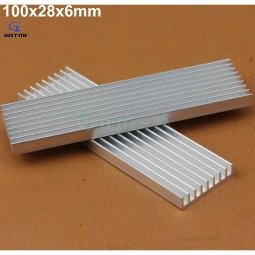 Gdstime 1pcs High Quality 100x28x6mm Aluminum Heatsink Radiator Chip DIY LED Heat Sink Cooling 100mm 28mm 6mm