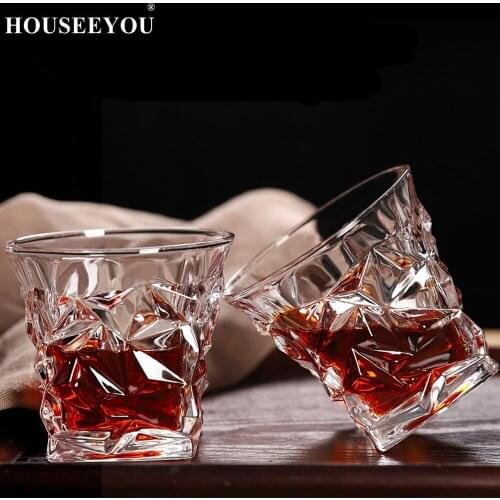 HOUSEEYOU 16 Kinds of Big Whisky Wine Glass Tumbler Lead-free Crystal Cups High Capacity Beer Glass Wine Cup Bar Hotel Drinkware