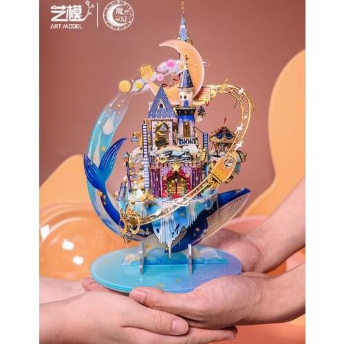 Art Model 3D Metal Puzzle Starlit Amusement Park Model kits DIY Laser Cut Assemble Jigsaw Toys GIFT For Children