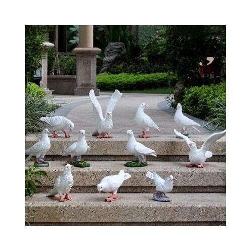 Rustic artificial animal sculpture resin Pigeons craft decoration outdoor courtyard props 11pcs/lot garden decor home craft