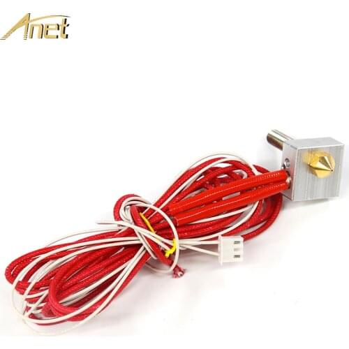 1Set Anet 3D Printer Parts Accessory Hot End Assembled Extruder Kits 1.75mm filament 12V Extruder 0.4mm Nozzle 30mm/40mm throat