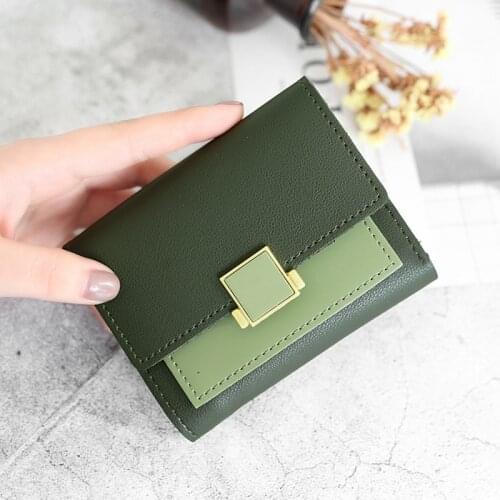 2021 Leather Women Wallets Hasp Lady Money bags Zipper Coin Purse Woman Short Wallet Money ID Card Holder Bags Purses Pocket