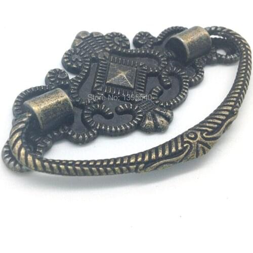 20pcs 73mm Furniture Hardware Antique Cabinet Drawer Handles Bronze Zinc Alloy Jewelry Box Knob Cabinet Cupboard Closet Pulls