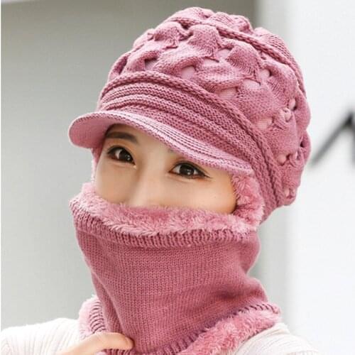 Multicolor New Winter Womens Warm Beanies Plus Velvet Thicken Thermal Knitted Woolen Hats Cold Proof Ski Cap Casual Sports Caps