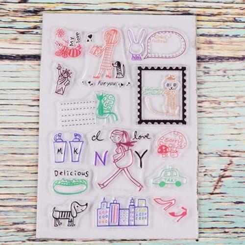 Fashion girl NY Transparent clear stamp for DIY Scrapbooking/Card Making/Kids Christmas Fun Decoration Supplies