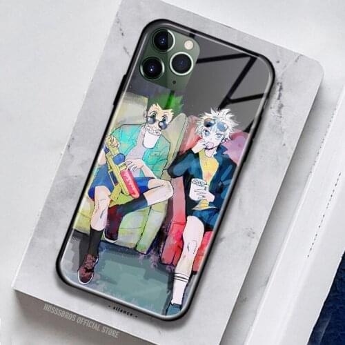 Gon Freecss Killua Zoldyck Soft Silicone Glass for IPhone SE 6 6s 7 8 Plus X XR XS 11 12 Mini Pro Max Phone Case Cover Shell