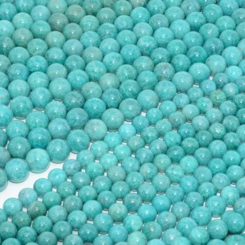 Natural Darker Blue-Green Peru Amazonite / Microcline Loose Round Beads 8mm,10mm
