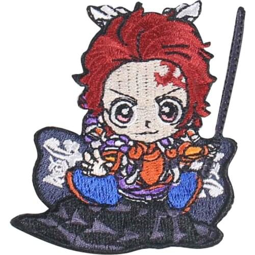 2021 New Arrival Japan Anime Demon Slayer Iron On Embroidered Clothes Patch For Clothing Kamado Tanjirou Kamado Nezuko