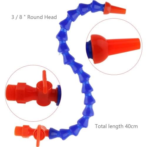 3/8 Inch 400mm Round Nozzle Plastic Flexible Water Oil Cooling Tube with Switch for CNC Machine/ Milling /Lathe